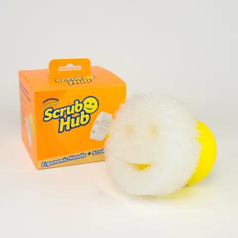 Scrub Daddy Scrub Hub Ergonomic Handle Attachment for Easy Scrubbing plus Dye-Free Daddy