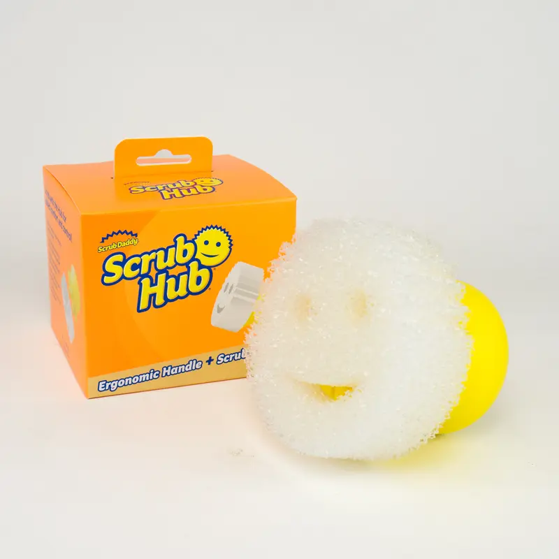 Scrub Daddy Scrub Hub Ergonomic Handle Attachment for Easy Scrubbing plus Dye-Free Daddy