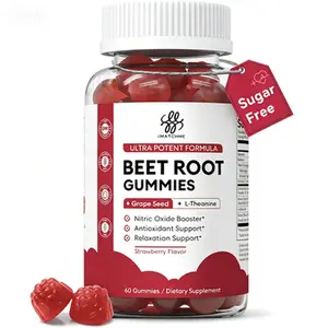 iMATCHME Sugar-Free Beet Root Gummies, Botanical Blend with Grape Seed Extract & L-Theanine, Vegan Strawberry Flavor Chewable Supplement, 60 Count
