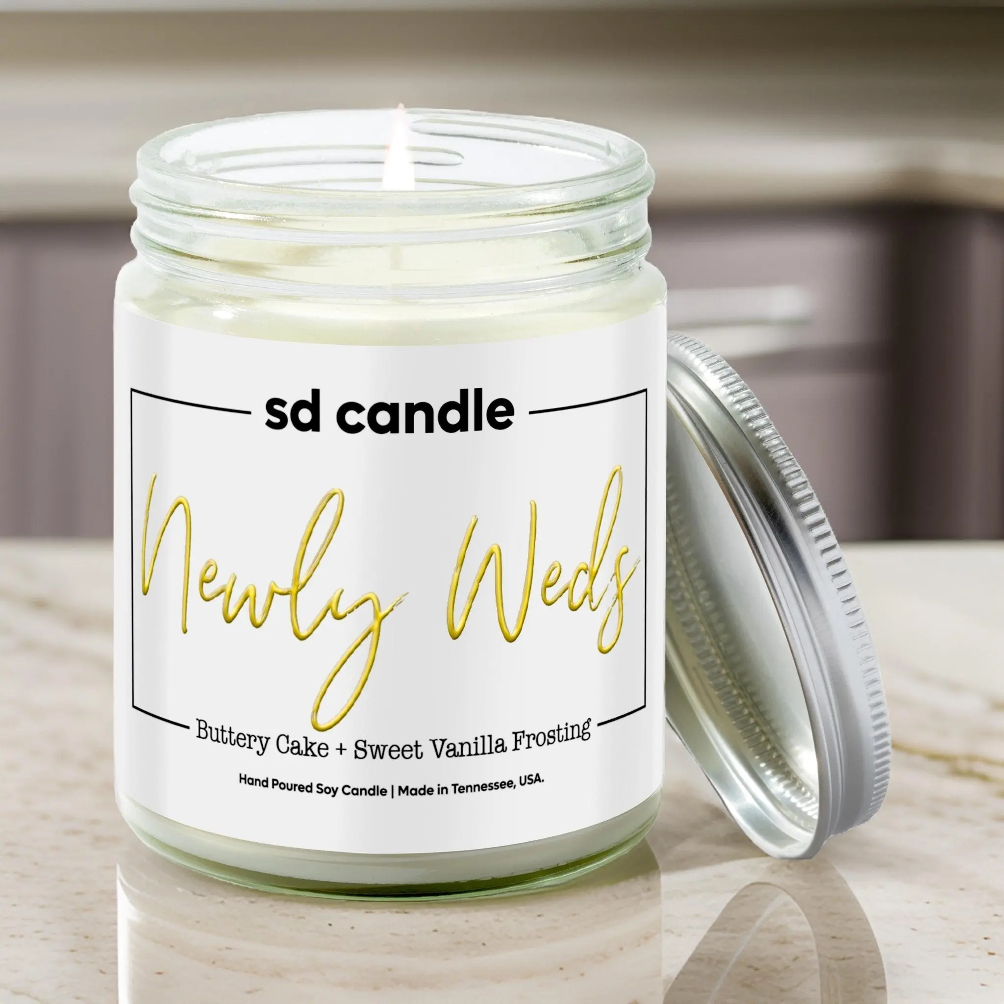 Newly Weds Candle - 9/16oz 100% All-Natural Handmade Soy Wax Wedding Candle