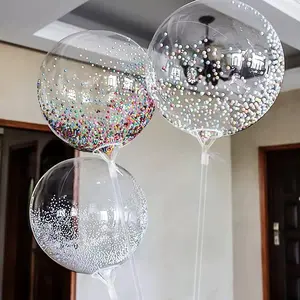 18-Piece Foam Bead Transparent Balloon Set, Includes 2 Foam Beads and 16 Balloons, Perfect for Birthday Parties, Weddings, New Year, Valentine's Day Photoshoots