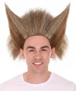 Unisex Brown Cheshire Cat Musical Costume Wig, Soft Synthetic Fibers Perfect for Theatrical Performances for Adult