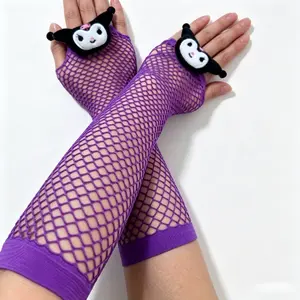 Viral TikTok Sanrio Kuromi Mesh Sun Protection Sleeves Kawaii Breathable Anti‑UV Arm Sleeves for Cycling, Driving & Outdoor Sports