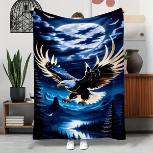 1PC Eagle Pattern Blanket, Lightweight and Soft Gift Blanket, Nap Blanket, Throw Blanket, Sofa Blanket, Camping Travel Multi-purpose Blanket, Gift Blanket for Friends and Family