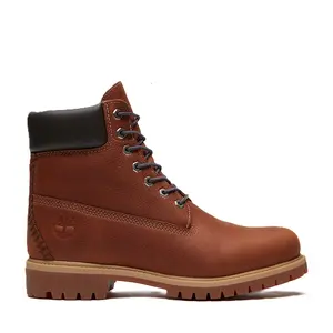 Men's Timberland Prem. 6 In Lace Boot Rust Full Grain W DK Gray (TB0A6G1R AAD)