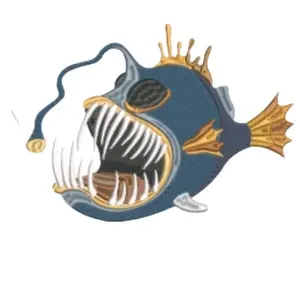 Free Garment w/ Purchase of Angler Fish Embroidery Patch for Clothes and Accessories