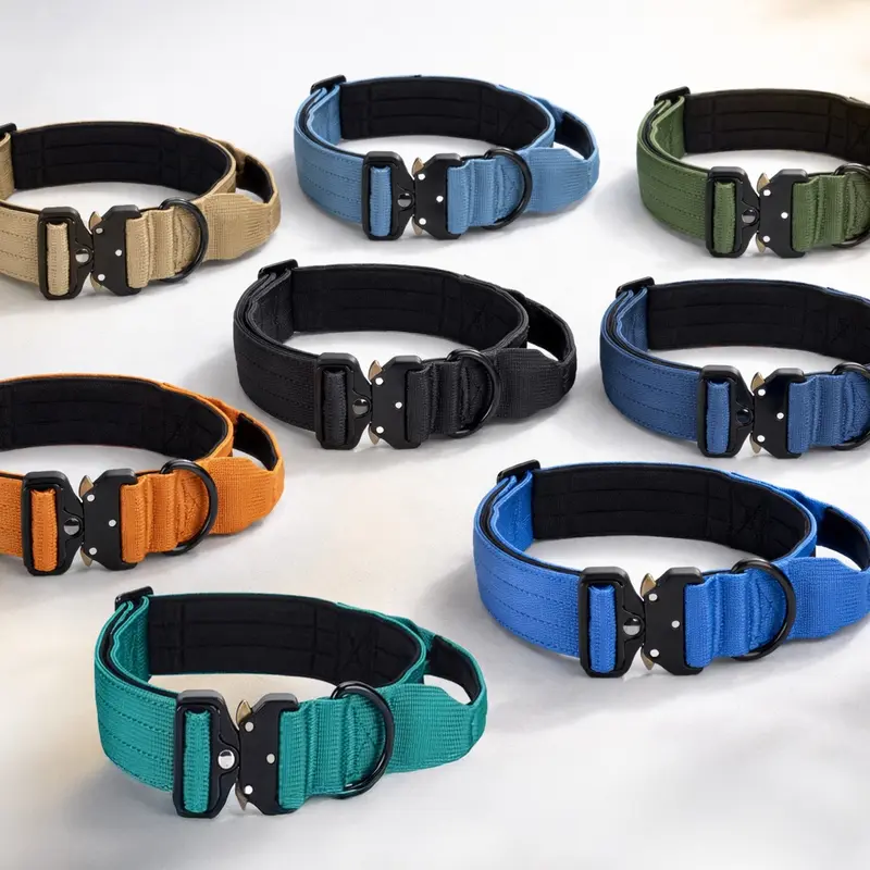TSG - K9 Heavy Duty Dog Collar With Handle Training Walking - Nylon