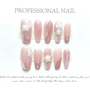 Y44 pure manual cardiac signal light therapy wear nail removable pink heart flashing cat eye repeated use of nails