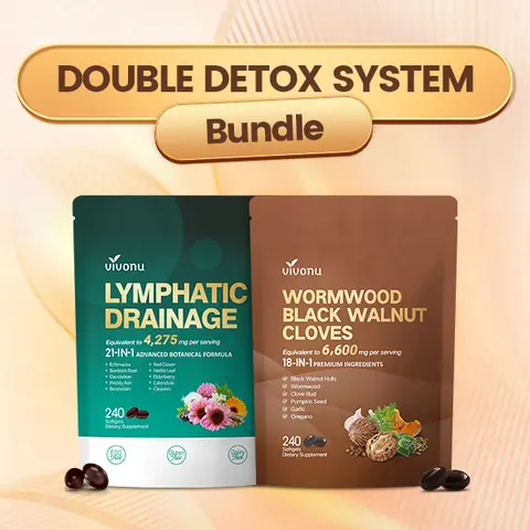 VivoNu Metabolism & Lymphatic Support Herbal Supplement Capsules - Wormwood, Black Walnut, Cloves Blend, Natural Metabolism Support, Energy Stamina Supplements, 480 Capsules for Mothers Day Gift, Summer Vibes