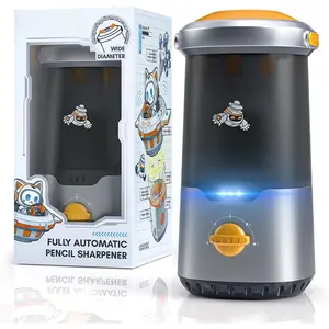 Spaceship Electric Pencil Sharpener for , Hands-Free, Rechargeable, Auto in & Out Fully Automatic Pencil Sharpener Fits 6.9-11mm Colored/No.2 Pencils for Classroom  Office (Black)