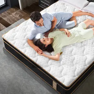 10 Inch Twin Hybrid Mattress - Plush Gel Memory Foam, Independently Encased Coils, Fiberglass Free, Motion Isolation, Edge Support, CertiPUR-US Certified Mattress in a Box