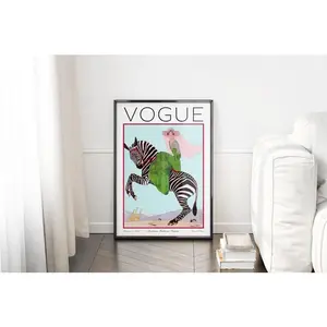 Vogue Magazine Poster Wall Art, Vintage Vogue Cover Poster, Retro Vogue Cover Print, Fashion  Vogue Home Decor