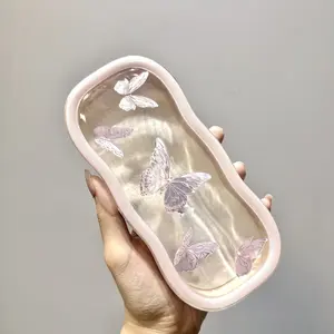 Golden Butterfly Glasses Case - Premium Transparent Portable Pressure-Resistant Magnetic Suction Box for Men & Women, Retro Glasses Case, Cute Holiday Gift Idea