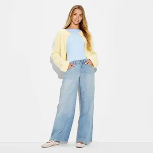 Women's Low-Rise Baggy Jeans - Wild Fable Blue Denim 0