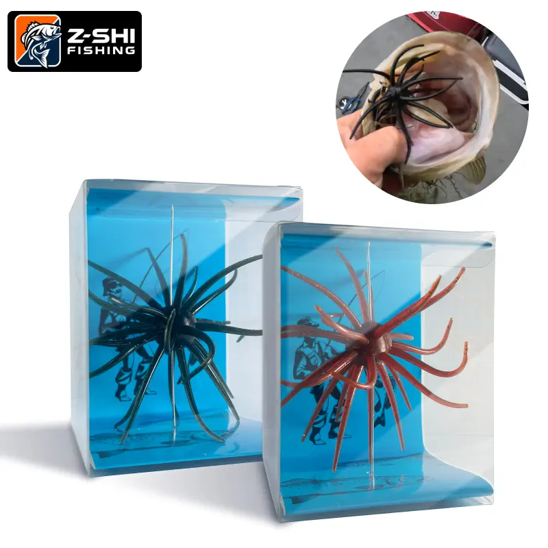 Z-SHI Floating Soft Fishing Lure for Bass Trout, 2Pcs TPE Finesse Sea Urchin Creature Baits with Tentacle Design for Drop Shot Wacky Neko Rig