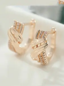 Ethnic Bridal Earrings, Unique Geometric Zirconia Inlaid Pendant, Copper Chain, Casual All-Season Jewelry, Daily High-Quality Accessory