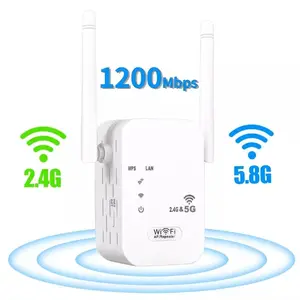WiFi Extender Internet Signal Booster, 2.4&5g Wireless Repeater, 6000 Sq.ft Coverage, Ethernet Port, 1-Key Setup, Long Range for Home, 35 Devices