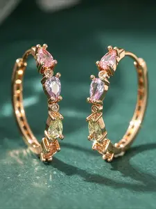 Fashion Shiny Synthetic Zircon Large Circle Shape Earrings, Statement Earring, Elegant Bridesmaid Jewelry for Women, Perfect for Holidays, Weddings, Parties, Gifts