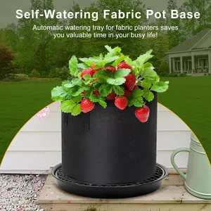 4-Pack Self Watering Fabric Pot Base, Auto Pots Fit for 5 Gallon Grow Bags, Auto-Irrigation Water Delivery System for Plant Growth Bags, Auto Watering Plant Saucer for Fabric Planters