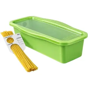 Microwave Pasta Cooker with Built-In Portion Tool, BPA-Free Microwave Pasta Maker for Spaghetti, Ramen & Vegetables, Dishwasher Safe