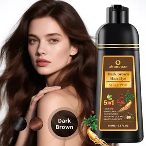 9-Herb Dark Brown Hair Dye | 5-in-1 Damage Repair | 6-8 Week Color | Ammonia-Free | Shiny Salon Finish (500ml)