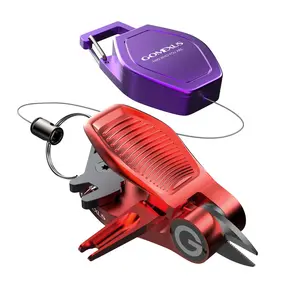 GOMEXUS SharkBite Fishing Nippers & Retractor Combo - Stainless Steel Line Cutter with Knot-Tying Tool for Fly Fishing