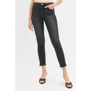 RISEN Full Size Tummy Control Mid Rise Crop Skinny Jeans Plus Size
