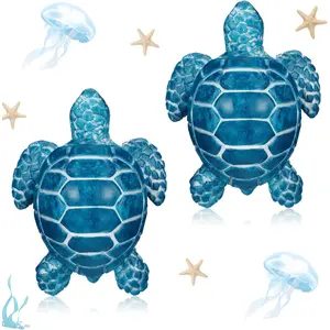 2 Pack Toilet Bolt Caps Decorative Sea Turtles Toilet Bolt Screw Covers Ceramic Cute Bathroom Decor Fun Themed Gadgets Bathroom Replacement (Classic,Blue)