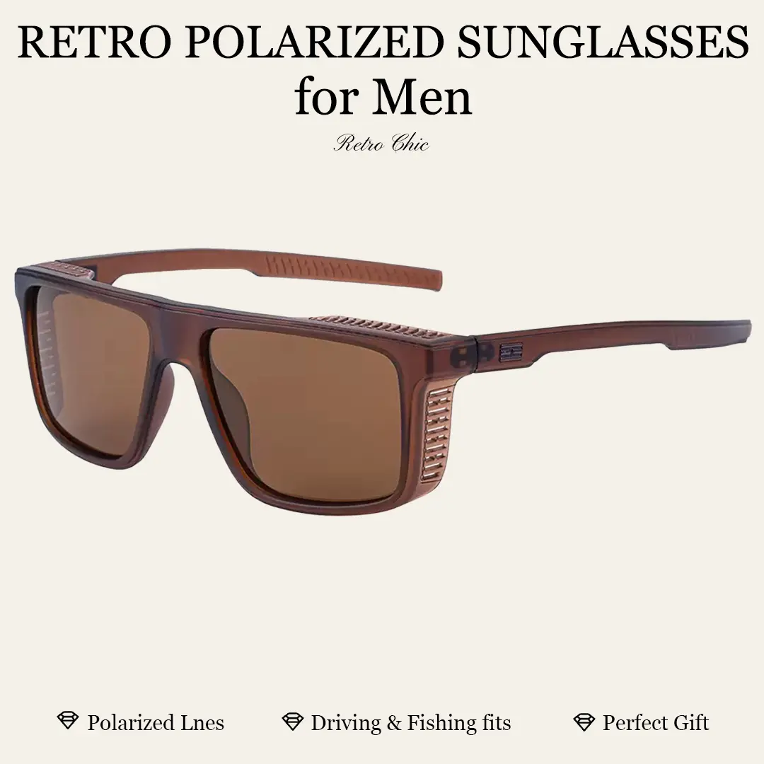 shockwave glasses-Men's Classic Modern UV Protection Polycarbonate Sunglasses - Square Polarized TAC Lenses, UV400, Full Rim Vented Frame, Durable for Long-Term Use, Easy to Match Any Outfit, Ideal for Driving, Outdoor Activities, Uv Protection Lens