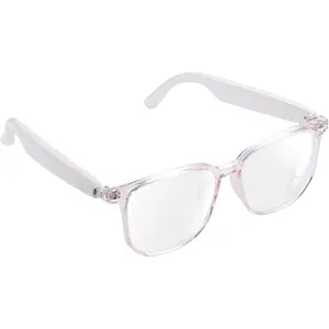Smart Glasses, Clear Frame Blue Light Glasses for Woman, Magnetic Charging,Remote Photography, Open-ear Design, Voice Assistant, 5.3 Bluetooth with Audio Mic for Working Gaming