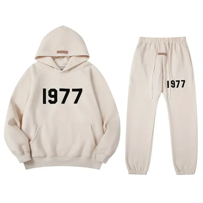 1977 Hoodie & Joggers Set – Matching Unisex Pullover Sweatshirt and Sweatpants, Cozy Streetwear Outfit for Men & Women