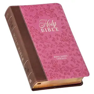 KJV Holy Bible, Giant Print Standard Size Faux Leather Red Letter Edition - Thumb Index & Ribbon Marker, King James Version, Brown/Pink Berry (KJV Standard GP Editions) Imitation Leather – Large Print, July 1, 2021