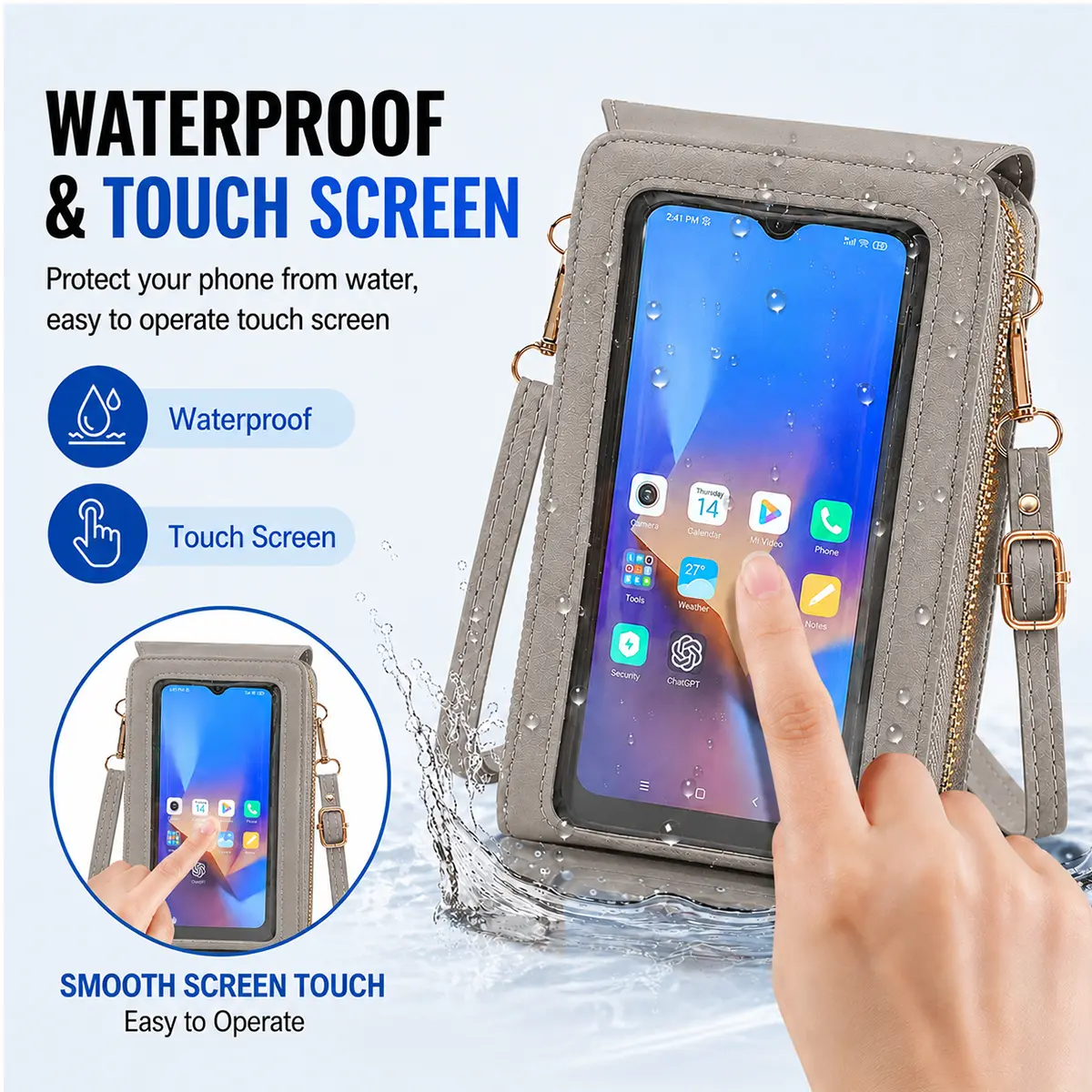 Women's Touch Screen Mobile Phone  Bag 2026 New Fashion Key Change Bag,Waterproof, compact and easy to store,Fashionable style,You can reply to the message without taking out your phonemWaterproof,birthday gift