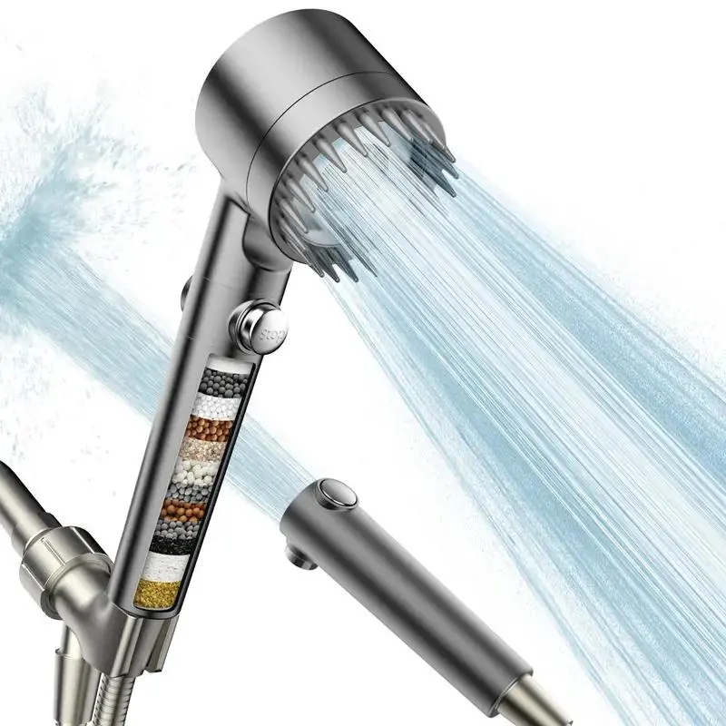 Shower Head with Handheld Combo,18-Stage Filter Shower Head with 60'' Stainless Steel Hose,Teflon Tape,Bracket