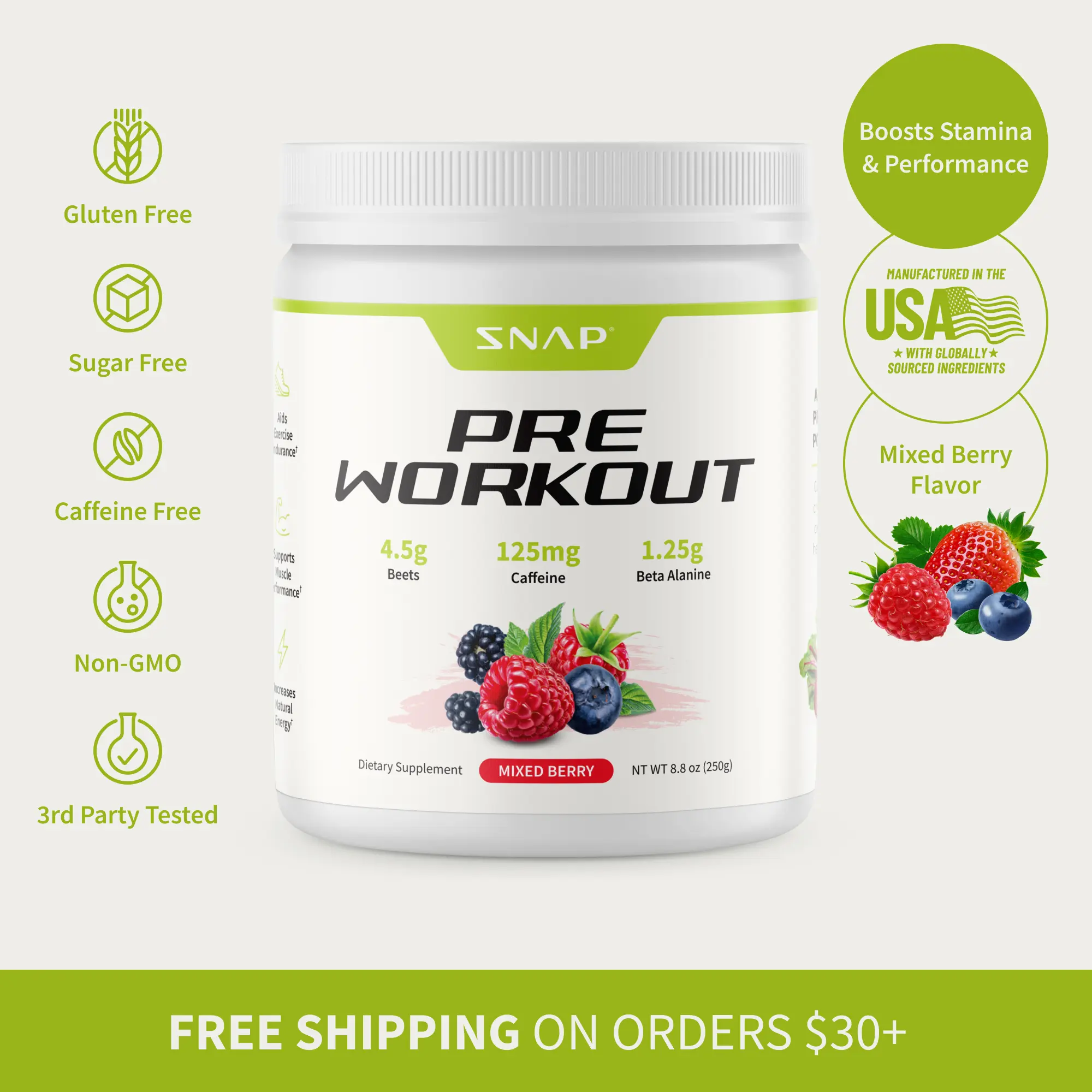 Snap Supplements - Nitric Oxide Beets Pre-Workout - 30 Servings - Natural Supplement Dietary Edible Fitness Healthcare Snap Supplements - Nitric Oxide Beets Pre-Workout - 30 Servings - Natural Supplement Dietary Edible Fitness Healthcare