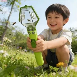 Kids Insect Catcher & Observation Kit, STEM Outdoor Science Toy, Bug Viewer with Magnifier & Ventilation, Backyard Camping School Use, Safe Portable 360° View, Montessori Educational Gift Ages 5-12