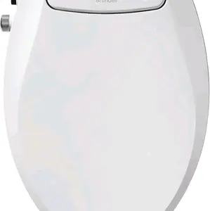 Brondell Bidet Toilet Seat Non-Electric Swash Ecoseat Fits Elongated Toilets White Dual Nozzle System Ambient