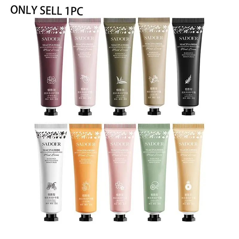 Sadoer Niacinamide Hand Cream, Hand Lotion, Moisturizer, Moisturizing, Hydrating and Gentle, Anti-Chapping, Fall Winter Skincare, High Value, Small Tube, Hand Cream Travel Size