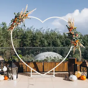 Heart Shaped White Metal Balloon Arch Stand Frame Display Kit,Love Balloon Arch Frame for Proposal, Wedding, Valentine’s Day Flowers