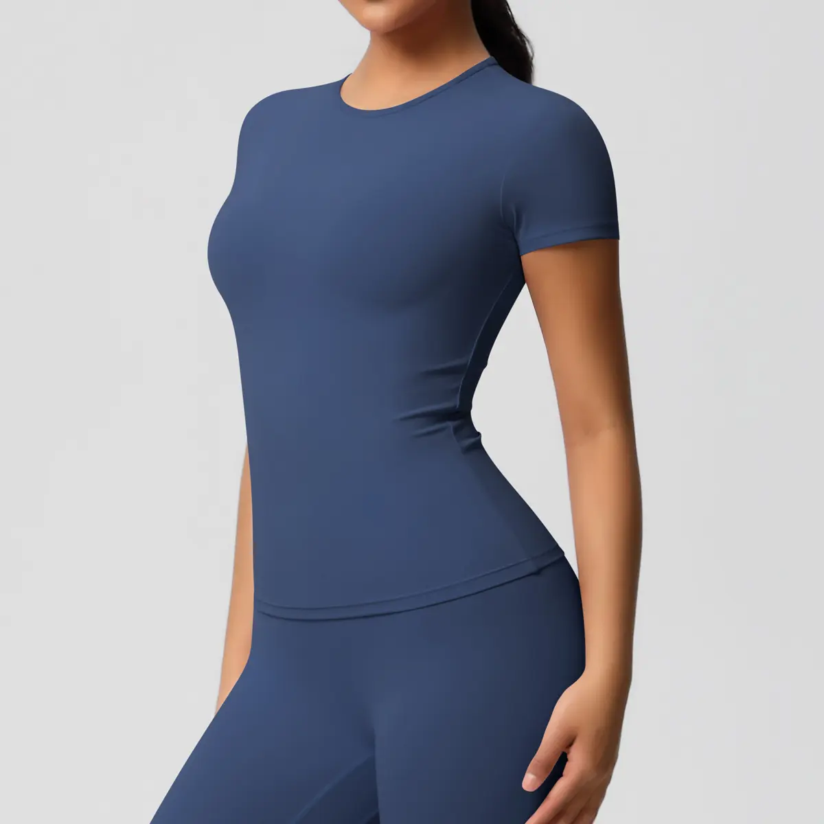 7103 Short Sleeve   Badge Blue