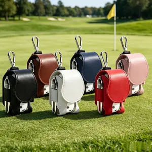 Personalized Golf Balls Bag, Mini Golf Ball Pouch Storage Bag Portable Leather Golf Tee Holder Fathers Day Birthday Gift for Golfers Men Women