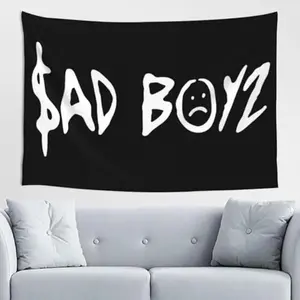 Sad Boyz Street Art Tapestry 3x5 FT - Polyester Edgy Text Wall Hanging for Bedroom, Dorm & Living Room Decor, Emo Aesthetic Banner