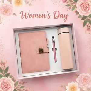 A5 Window Hook Notebook Gift Box Set, Business Notebooks Gifts, Women's Day Notebook, Insulated Cup Pen Three-Piece Set