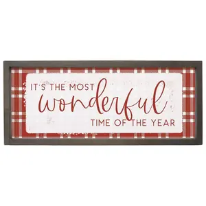Sincere Surroundings 24" Most Wonderful Plaid F armhouse Frame