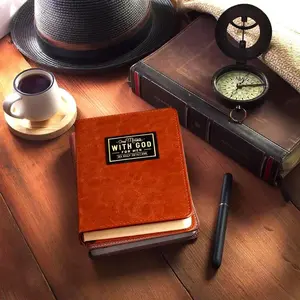 Minute with God Daily Devotional for Men 365 Reflections To Strengthen Faith Brown Faux Leather Edition Self Improvement Journal Mens Gifts