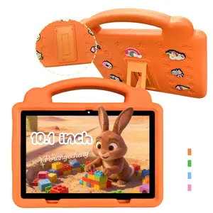 Pink, Blue, 10.1-Inch Android Kids Tablet, Android Learning Tablet, 2-in-1 Study & Online Class, Lightweight & Shockproof, 5G WiFi, HD IPS, Bluetooth + Dual Camera, Smart Parental Control, for Boys & Girls, Easter/Christmas/Birthday Gift (USB Cable)