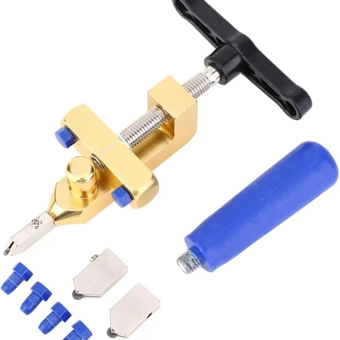 2-in-1 Manual Heavy-Duty Hardware Cutting Tool, Multifunctional Diamond Bit Tile Cutters with Diamond Cutting Blade, Boundary Opener for Glass, Mirrors, Tiles