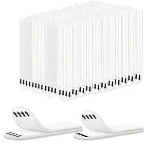 Large Picture  Strips, 24 Pairs (48 Strips) Heavy Duty Wall  Kit, -Free Removable Adhesive Hook and Loop Tape for Photo Frames, Mirrors, Posters, Dorm Decor & Canvas, White
