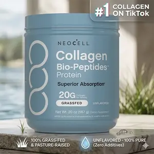 2x NeoCell Collagen Bio-Peptides Powder 20oz - Grassfed Protein Supplement - Advanced with 18 Essential Amino Acids