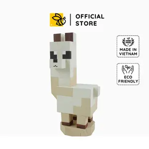 Unique 3D DIY Wooden Llama Model, Pixel Block Llama, Minecraft style, Custom Handmade Gift & DIY Coloring Kit, Gift for him, Gift for her